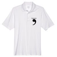 Catastrophe Comma Black Cat Funny Saying Cat As Apostrophe Men's Origin Performance Pique Polo