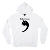 Catastrophe Comma Black Cat Funny Saying Cat As Apostrophe Hoodie