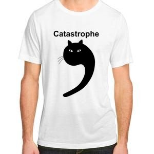 Catastrophe Comma Black Cat Funny Saying Cat As Apostrophe Adult ChromaSoft Performance T-Shirt