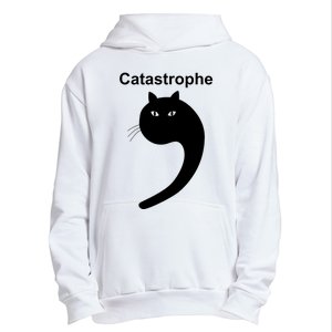 Catastrophe Comma Black Cat Funny Saying Cat As Apostrophe Urban Pullover Hoodie