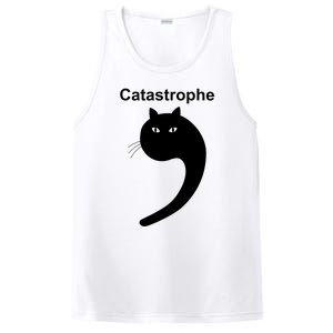 Catastrophe Comma Black Cat Funny Saying Cat As Apostrophe PosiCharge Competitor Tank