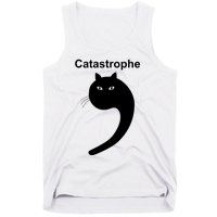 Catastrophe Comma Black Cat Funny Saying Cat As Apostrophe Tank Top