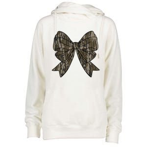 Camo Coquette Bow Duck Hunt Duck Hunting Womens Funnel Neck Pullover Hood