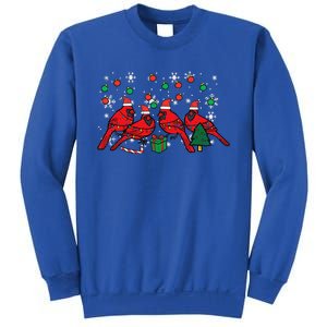 Christmas Cardinal Birds Santa Cute Xmas Funny Funny Sweatshirt