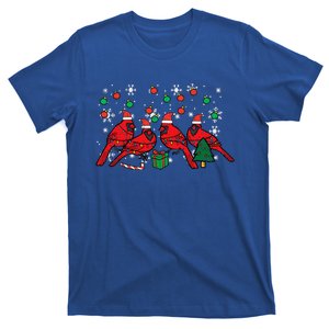 Christmas Cardinal Birds Santa Cute Xmas Funny Funny T-Shirt