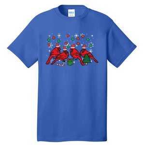 Christmas Cardinal Birds Santa Cute Xmas Funny Funny Tall T-Shirt