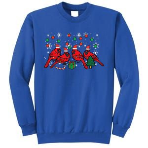 Christmas Cardinal Birds Santa Cute Xmas Funny Funny Tall Sweatshirt