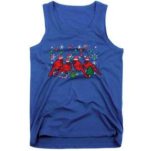 Christmas Cardinal Birds Santa Cute Xmas Funny Funny Tank Top