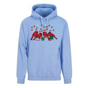 Christmas Cardinal Birds Santa Cute Xmas Funny Funny Unisex Surf Hoodie