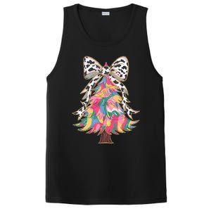 Colorful Coquette Bow Leopard Christmas Tree PosiCharge Competitor Tank