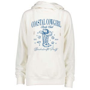 Coastal Cowgirl Bride Club Beach Bachelorette Party 2024 Womens Funnel Neck Pullover Hood