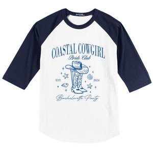 Coastal Cowgirl Bride Club Beach Bachelorette Party 2024 Baseball Sleeve Shirt