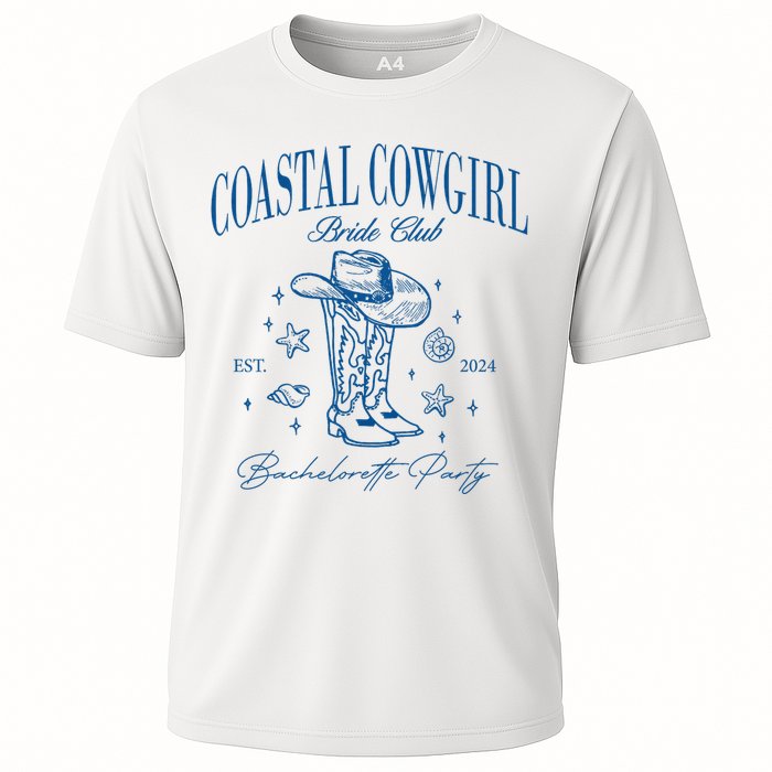 Coastal Cowgirl Bride Club Beach Bachelorette Party 2024 Cooling Performance Crew T-Shirt