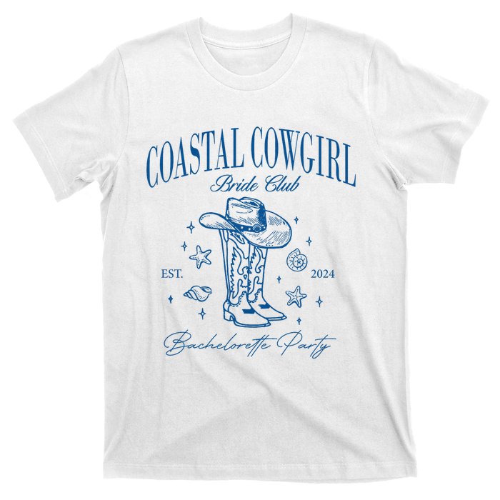 Coastal Cowgirl Bride Club Beach Bachelorette Party 2024 T-Shirt