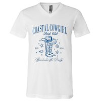 Coastal Cowgirl Bride Club Beach Bachelorette Party 2024 V-Neck T-Shirt