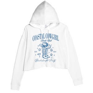 Coastal Cowgirl Bride Club Beach Bachelorette Party 2024 Crop Fleece Hoodie