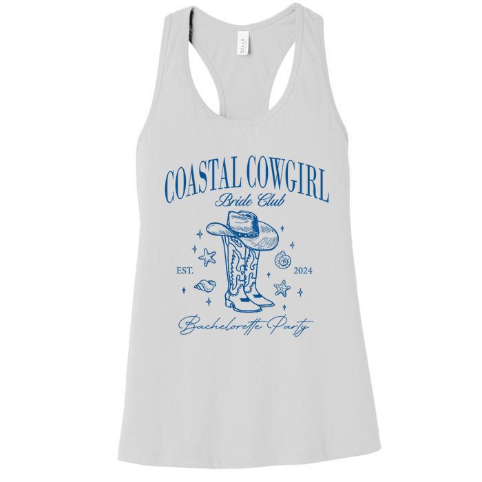 Coastal Cowgirl Bride Club Beach Bachelorette Party 2024 Women's Racerback Tank