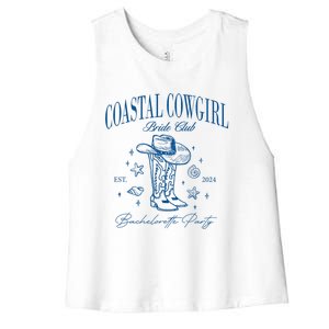 Coastal Cowgirl Bride Club Beach Bachelorette Party 2024 Women's Racerback Cropped Tank