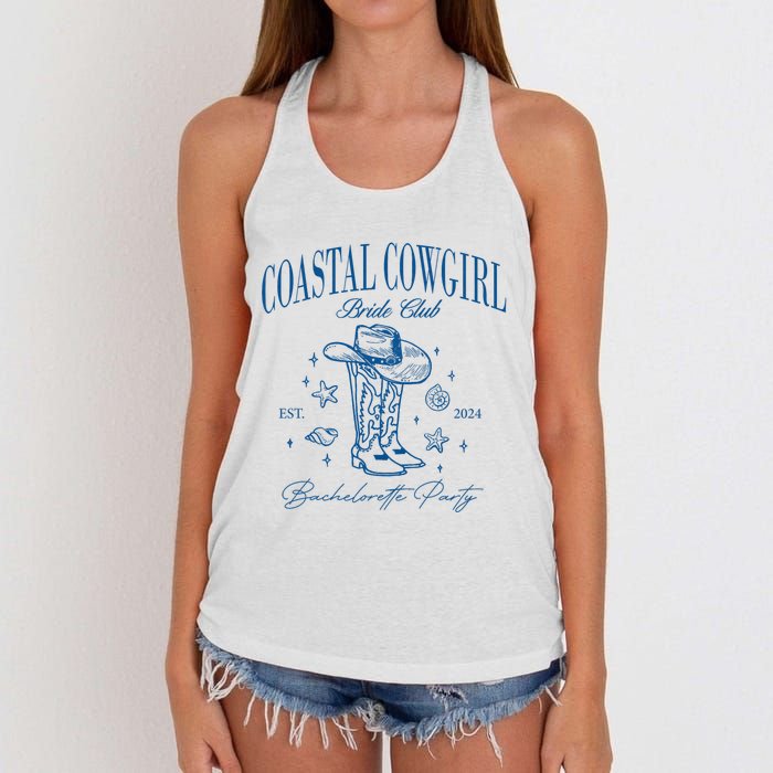 Coastal Cowgirl Bride Club Beach Bachelorette Party 2024 Women's Knotted Racerback Tank