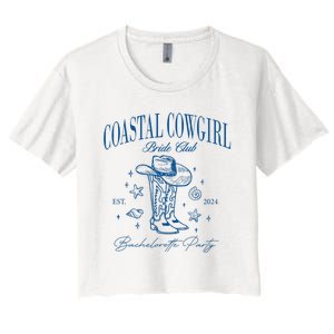 Coastal Cowgirl Bride Club Beach Bachelorette Party 2024 Women's Crop Top Tee