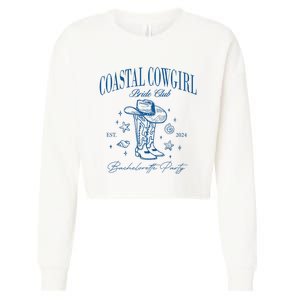 Coastal Cowgirl Bride Club Beach Bachelorette Party 2024 Cropped Pullover Crew