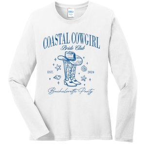 Coastal Cowgirl Bride Club Beach Bachelorette Party 2024 Ladies Long Sleeve Shirt