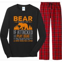 Camping Camper Bear Attack Tip If Attacked Play Dead Long Sleeve Pajama Set