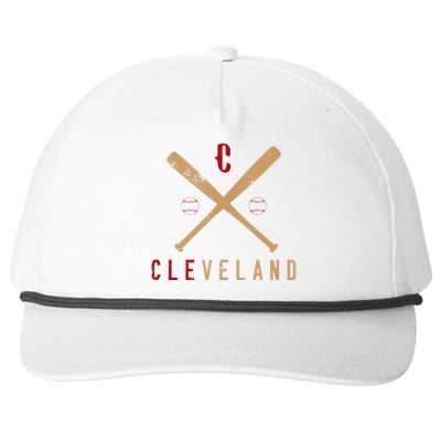 Cleveland Cle Baseball Vintage Snapback Five-Panel Rope Hat