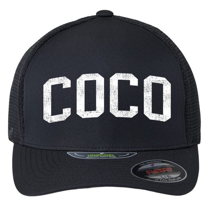 Coco Classic Bold Font Coco Birthday Gift Flexfit Unipanel Trucker Cap