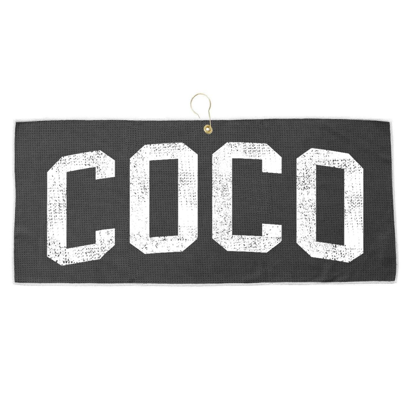 Coco Classic Bold Font Coco Birthday Gift Large Microfiber Waffle Golf Towel