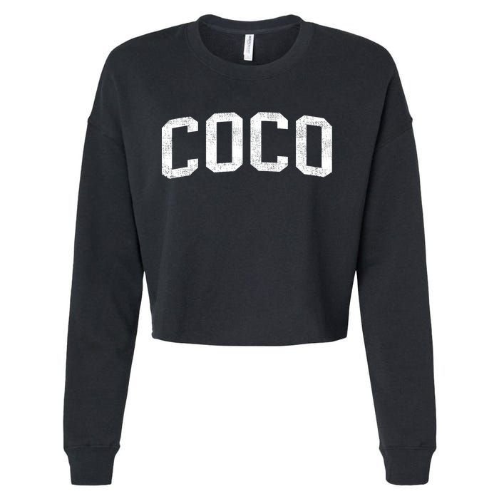 Coco Classic Bold Font Coco Birthday Gift Cropped Pullover Crew
