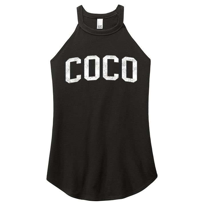 Coco Classic Bold Font Coco Birthday Gift Women's Perfect Tri Rocker Tank