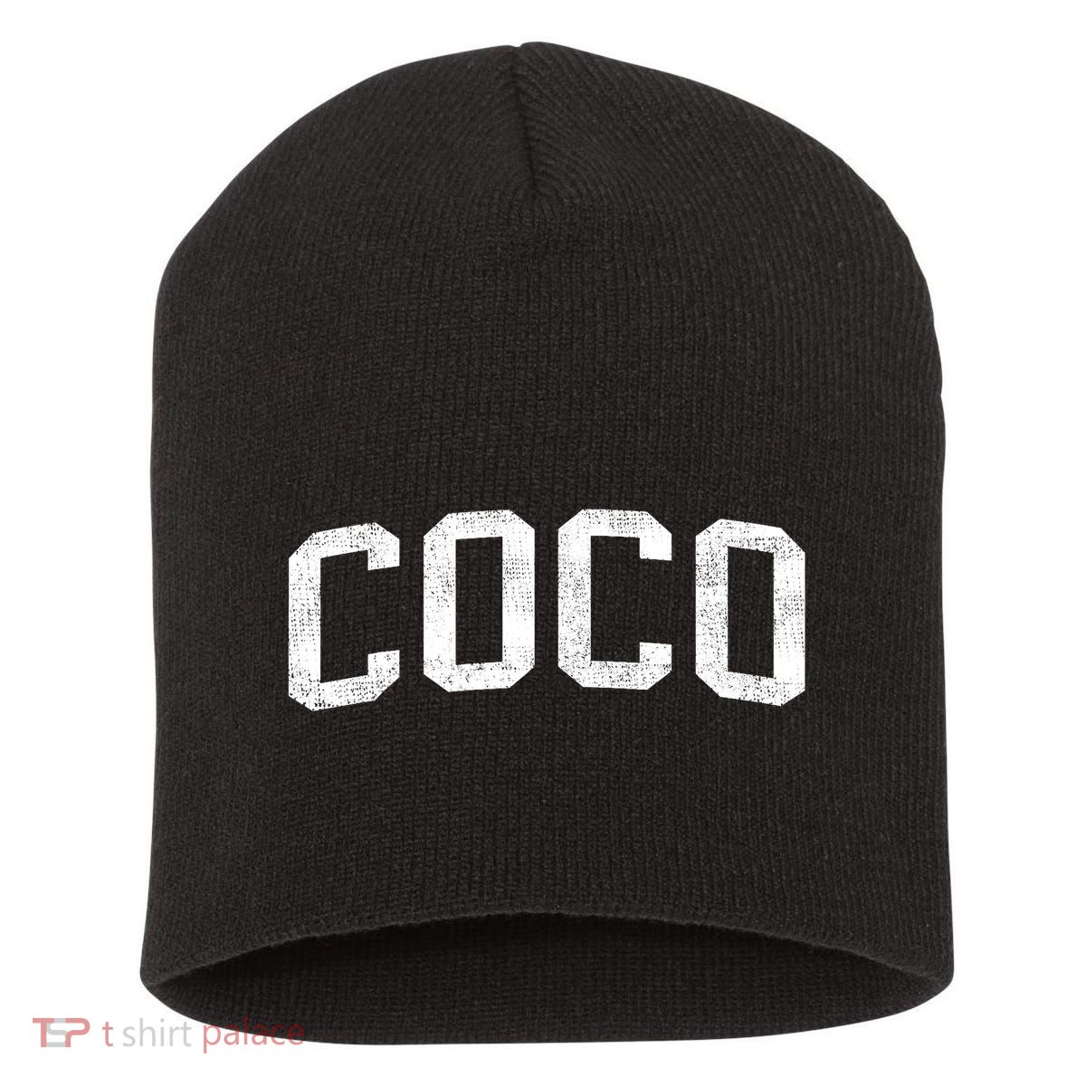 Coco Classic Bold Font Coco Birthday Gift Short Acrylic Beanie
