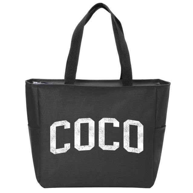 Coco Classic Bold Font Coco Birthday Gift Zip Tote Bag
