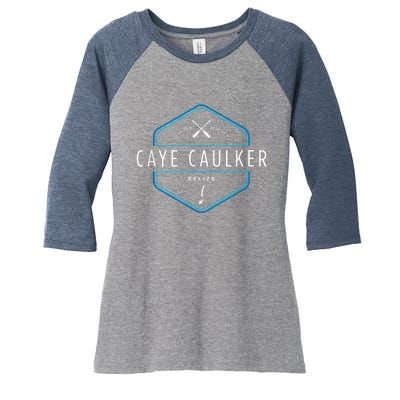 Caye Caulker Belize Beach Graphic Women's Tri-Blend 3/4-Sleeve Raglan Shirt