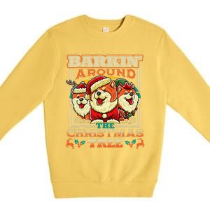 Chow Chow Barkin Around The Christmas Tree Dog Premium Crewneck Sweatshirt