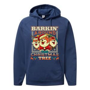 Chow Chow Barkin Around The Christmas Tree Dog Performance Fleece Hoodie