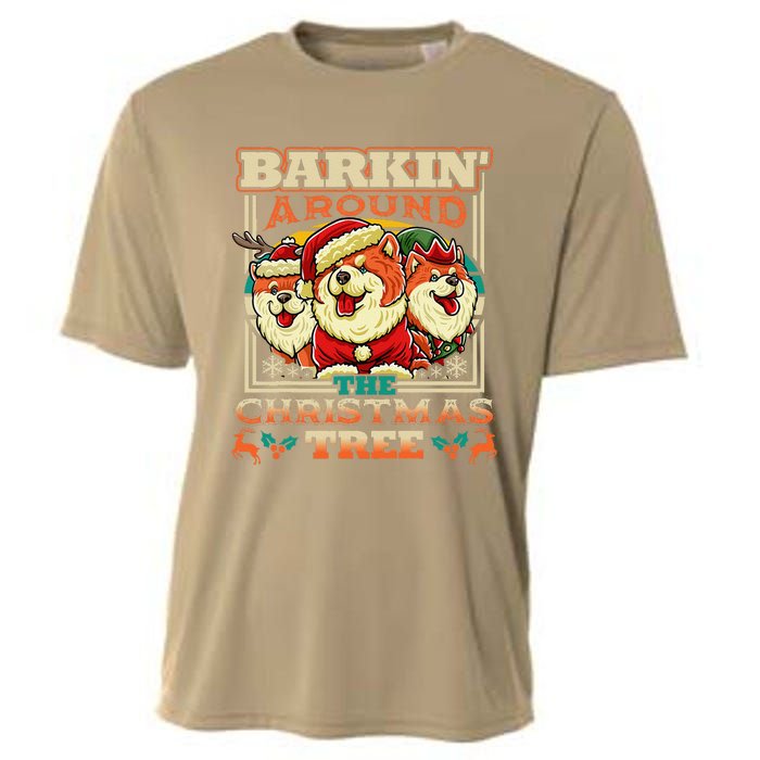 Chow Chow Barkin Around The Christmas Tree Dog Cooling Performance Crew T-Shirt