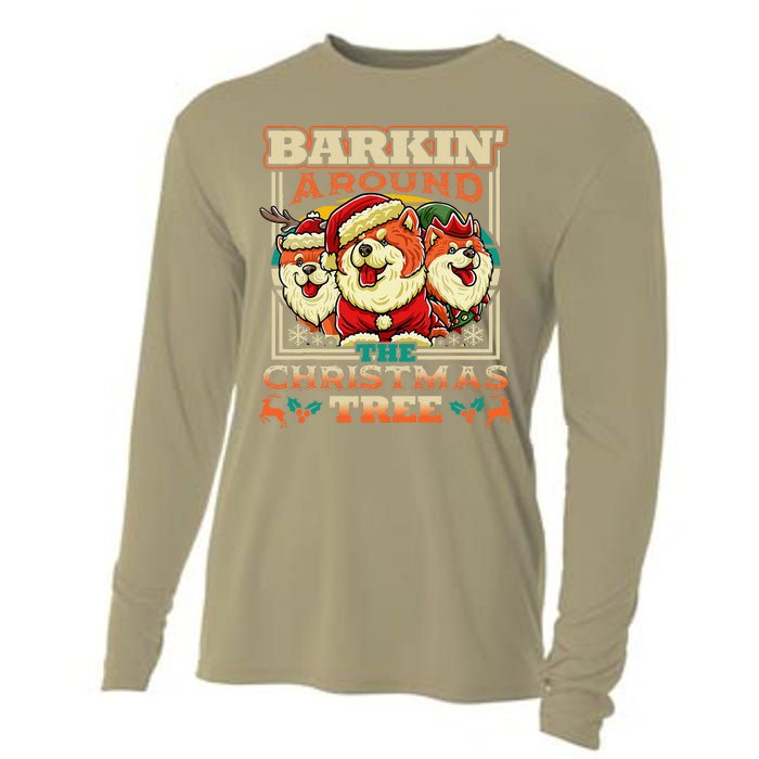 Chow Chow Barkin Around The Christmas Tree Dog Cooling Performance Long Sleeve Crew