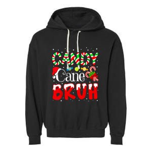 Candy Cane Bruh Christmas Love Candy Boy Garment-Dyed Fleece Hoodie