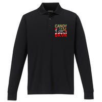 Candy Cane Bruh Christmas Love Candy Boy Performance Long Sleeve Polo