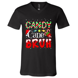 Candy Cane Bruh Christmas Love Candy Boy V-Neck T-Shirt