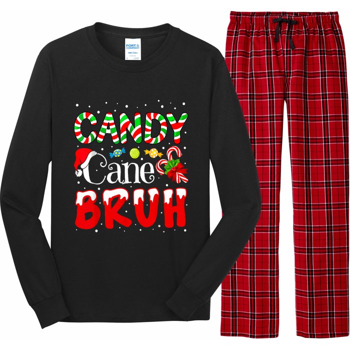 Candy Cane Bruh Christmas Love Candy Boy Long Sleeve Pajama Set