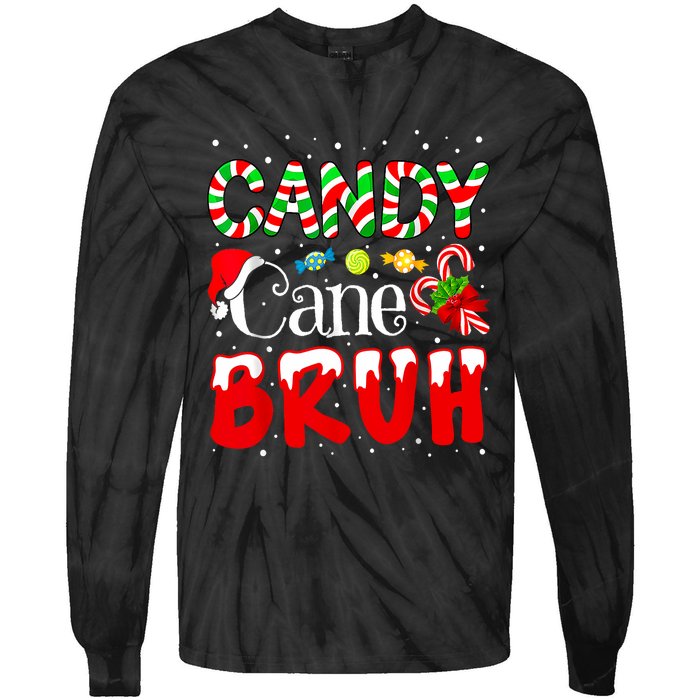 Candy Cane Bruh Christmas Love Candy Boy Tie-Dye Long Sleeve Shirt