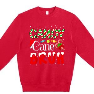 Candy Cane Bruh Christmas Love Candy Boy Premium Crewneck Sweatshirt