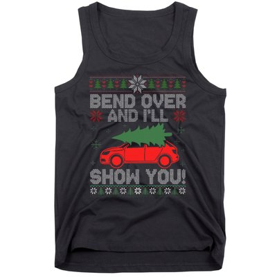 Christmas Couple Bend Over And I'll Show You Ugly Sweater Tank Top