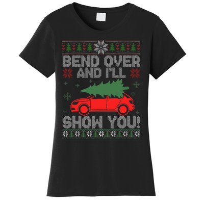 Christmas Couple Bend Over And I'll Show You Ugly Sweater Women's T-Shirt