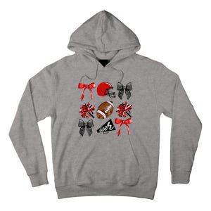 Cheer Coquette Bow American Football Autumn Thanksgiving Tall Hoodie