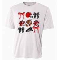 Cheer Coquette Bow American Football Autumn Thanksgiving Cooling Performance Crew T-Shirt