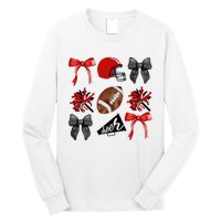 Cheer Coquette Bow American Football Autumn Thanksgiving Long Sleeve Shirt